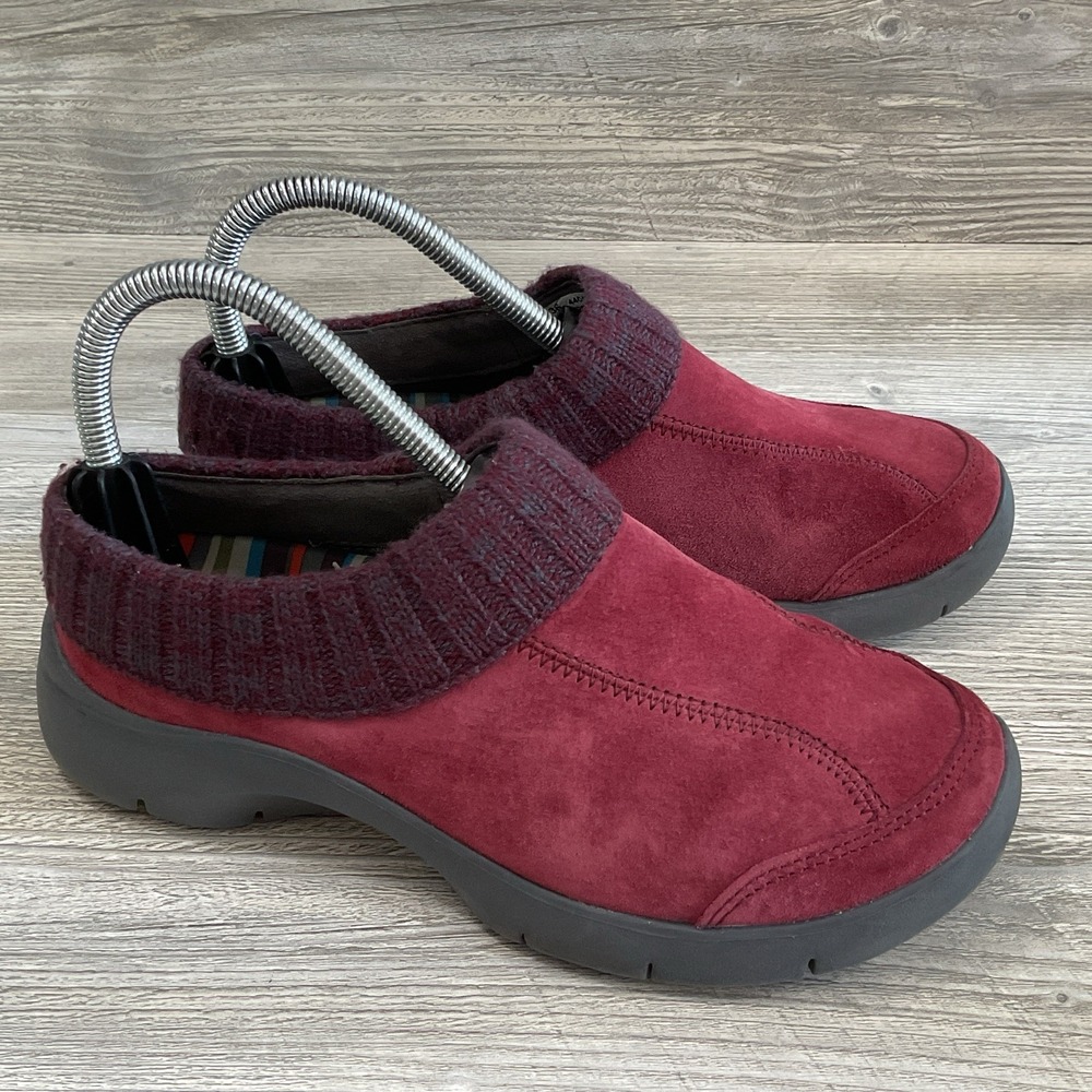 Dansko Eartha Red Suede Slip-on Mule Knit Clogs Womens Size 5.5/6 US - 36 EU